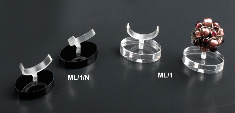 Anello in plexiglass trasparente Espositore per espositore per gioielli con anello a barretta 
