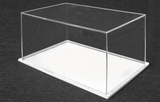 Personalizzabile - Teca espositiva in plexiglass trasparente da banco  smontabile con sportello superiore con cerniere