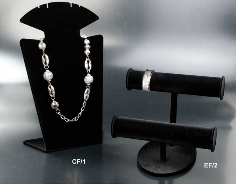 Flocked (velvety) jewellery displays