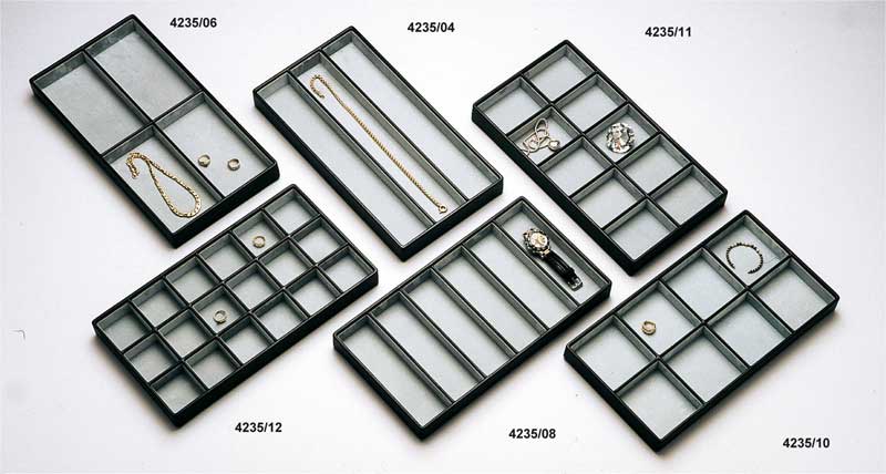 Jewellery and costume jewellery display trays