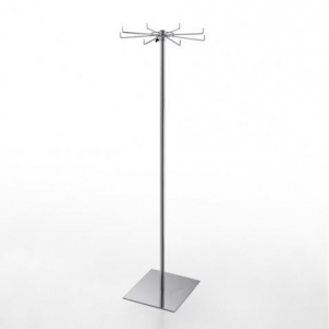 Chrome-plated revolving display stand