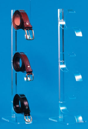 Plexiglass belt display with 3 holders