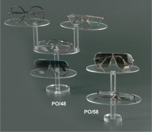 Clear plexiglass eyewear display riser
