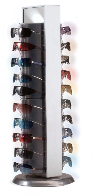 Revolving eyewear display stand with 20 holders