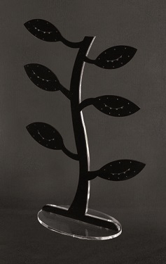 Espositore per orecchini in plexiglass nero