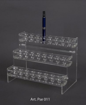Clear plexiglass electronic cigarette display stand with 24 holes
