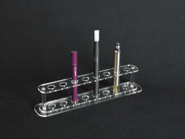 Clear plexiglass electronic cigarette display with 8 holes