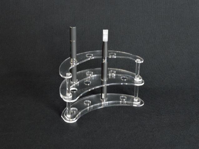 Clear plexiglass electronic cigarette display with 7 holes