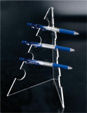 Clear plexiglass pen display with 4 holders