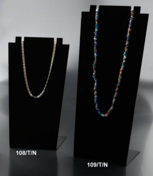 Black plexiglass necklace display