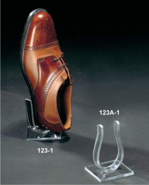 Clear plexiglass shoe display stand