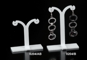 White plexiglass earring display