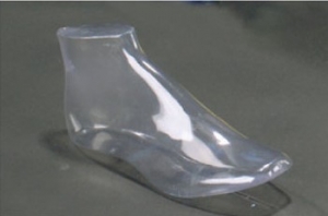 Clear plastic foot form