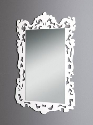 Specchio con cornice in plexiglass bianco e nero