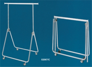Chrome-plated compact folding garment rack with casters