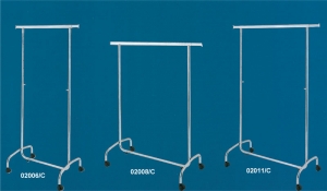 Chrome-plated rolling garment rack with collapsible round tubing
