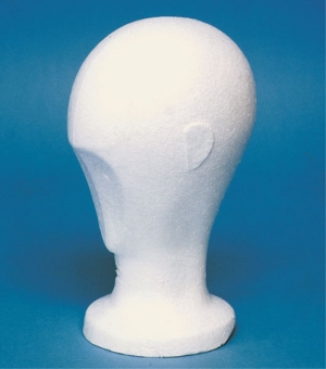 Rough polystyrene unisex display head